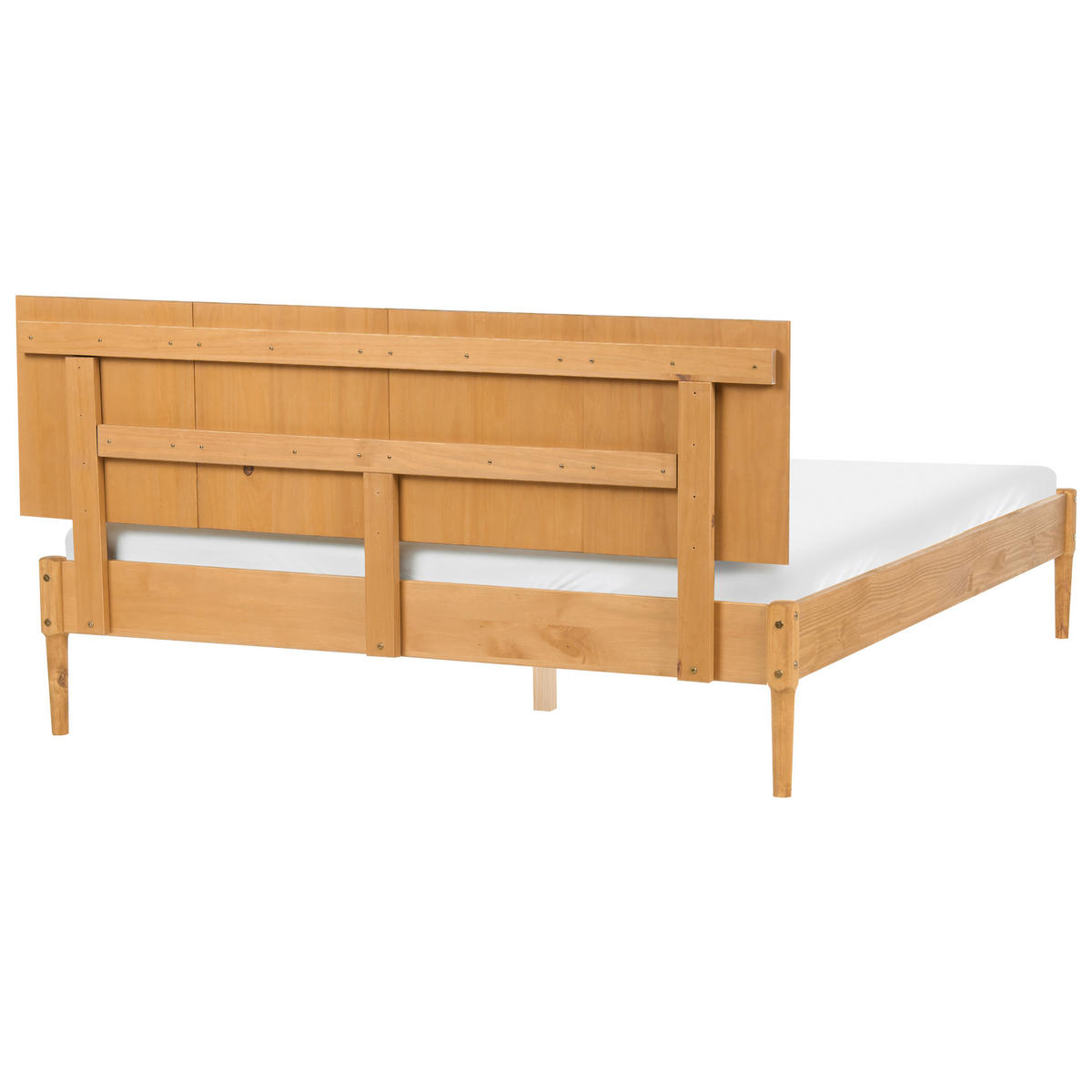 SPALNI KOMPLET borov les 160/200 cm svetlo rjava Ambazac - svetlo rjava/rjava, les (160/200cm) - Beliani