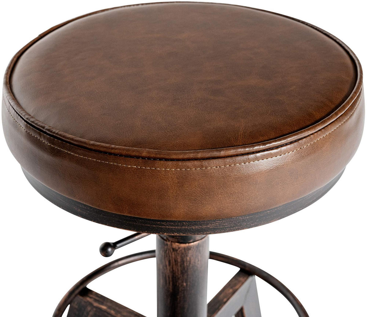 HOCKER 2er Set Lederlook bronze - Bronzefarben, Textil/Metall (42/44/42cm) - CLP