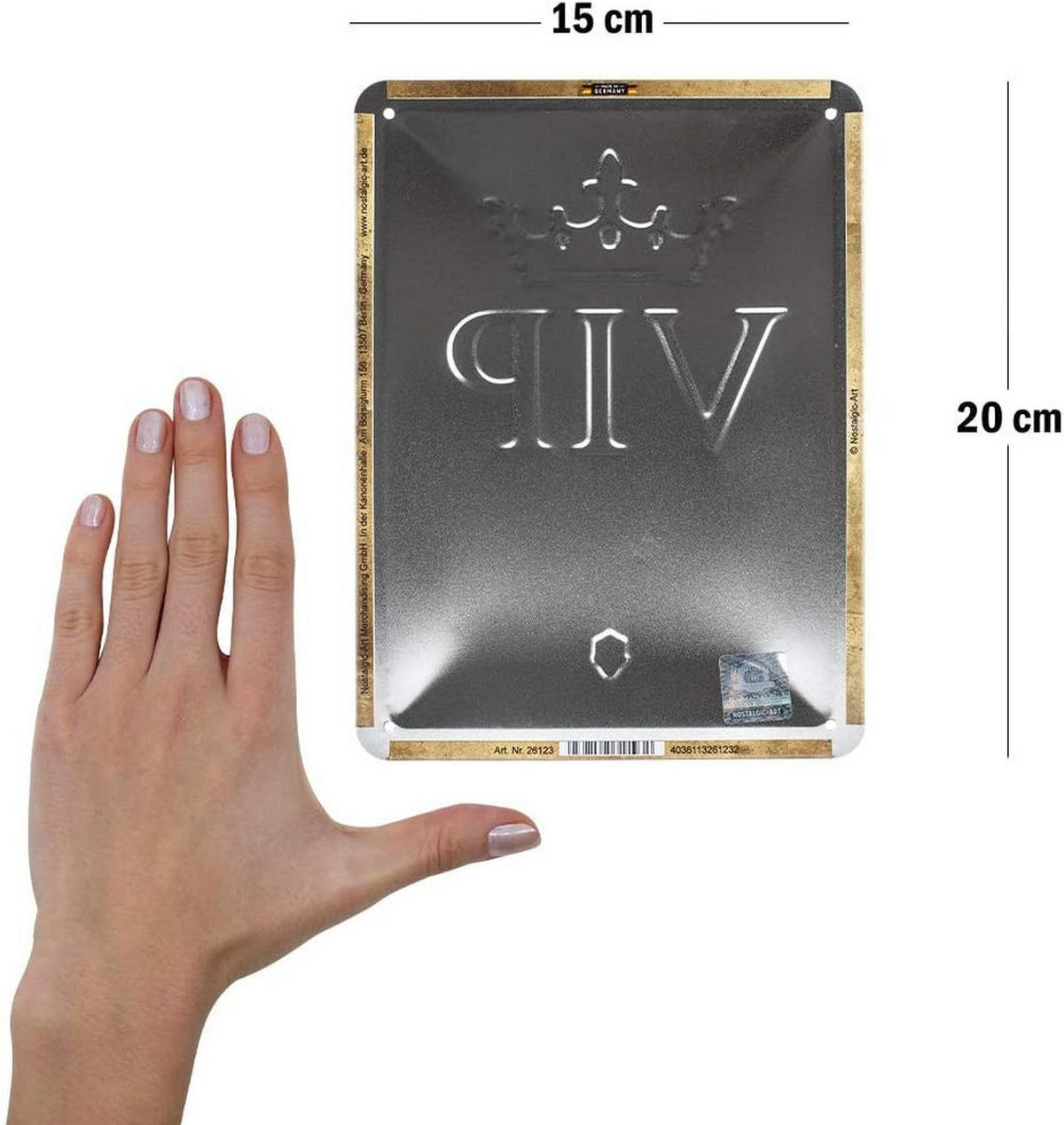 BLECHSCHILD 15/20 cm Achtung VIP Lounge - Multicolor, Metall (15/20/0.5cm) - Nostalgic-Art