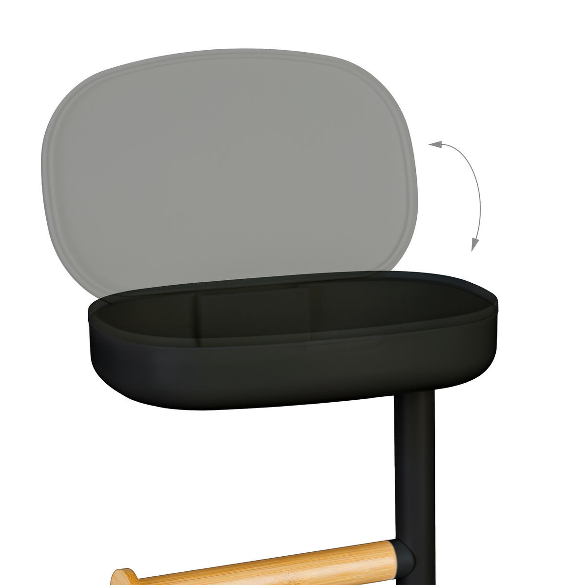 TOILETTENPAPIERHALTER - Schwarz, Holz/Kunststoff (20.5/68/16cm) - Relaxdays