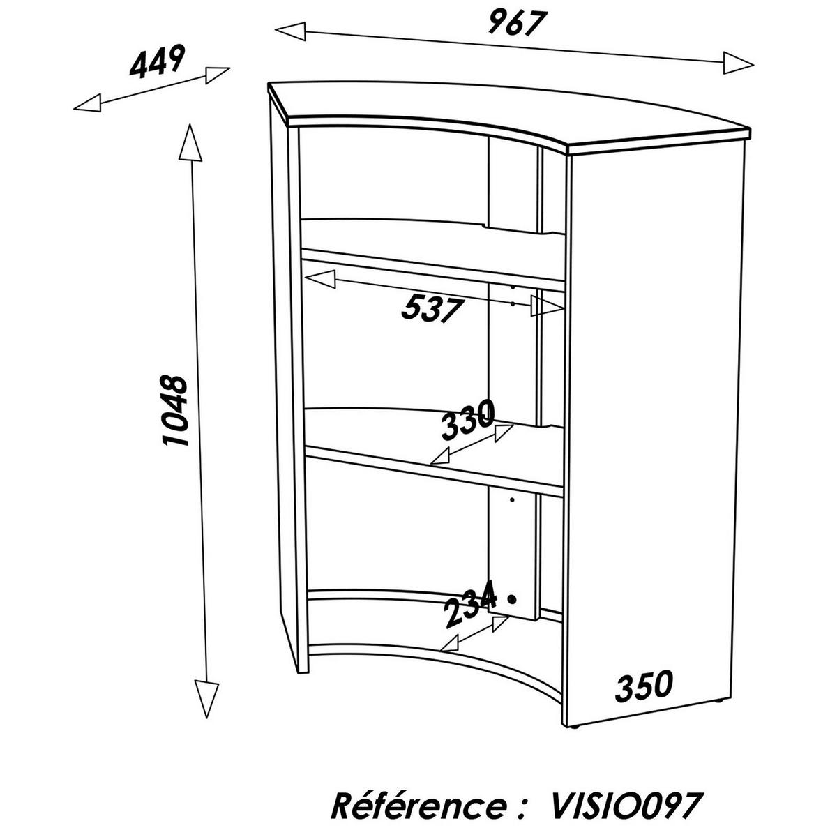 KÜCHENUNTERSCHRANK 45/97/105 cm - Weiß, Holzwerkstoff (97/105/45cm) - Simmob
