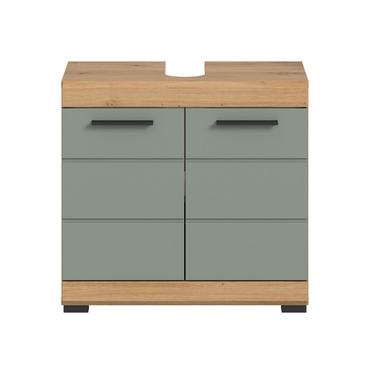 WASCHBECKENUNTERSCHRANK Scout Bad in Artisan Eiche Nb. und Salbei Nb. B/H/T: 60x56x34 cm - Eiche Artisan, Holz (60/56/34cm)