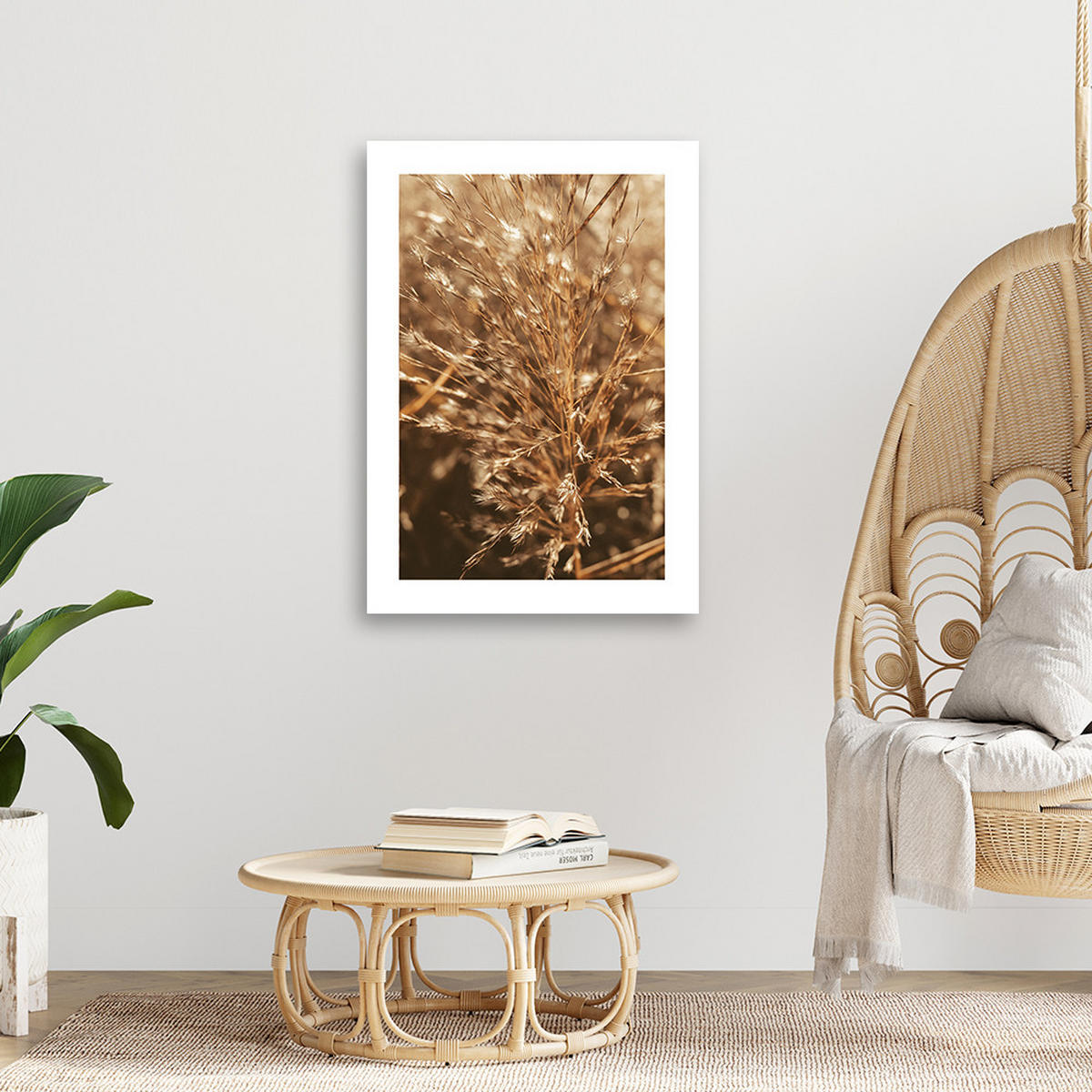 WANDBILD beigefarbenes gras - Beige, Textil (40/60cm) - Feeby