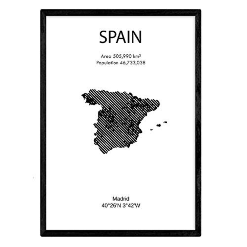 POSTER Länder & Kontinente Spanien A3 Rahmenlos - Klar, Papier (29.7/5/42cm) - Nacnic