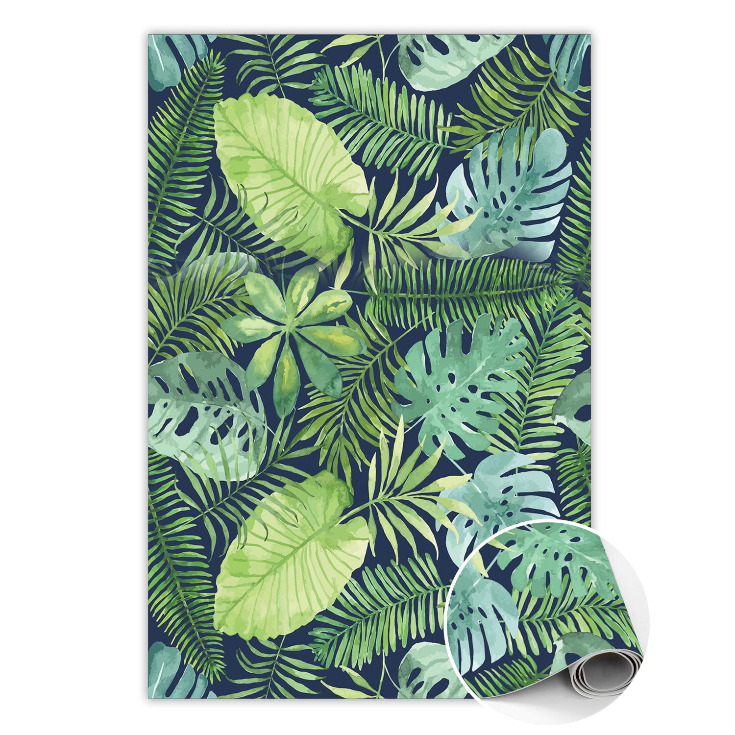 VINYL TEPPICH 150x225 cm Tropische Blätter - Grün, Kunststoff (150/225cm) - TULUP