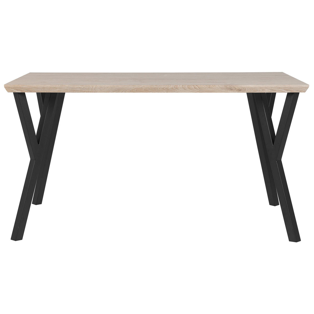 ESSTISCH 140/80/75 cm Hellbraun, Schwarz Rechteckig Bravo - Hellbraun, Holzwerkstoff (140/80/75cm) - Beliani