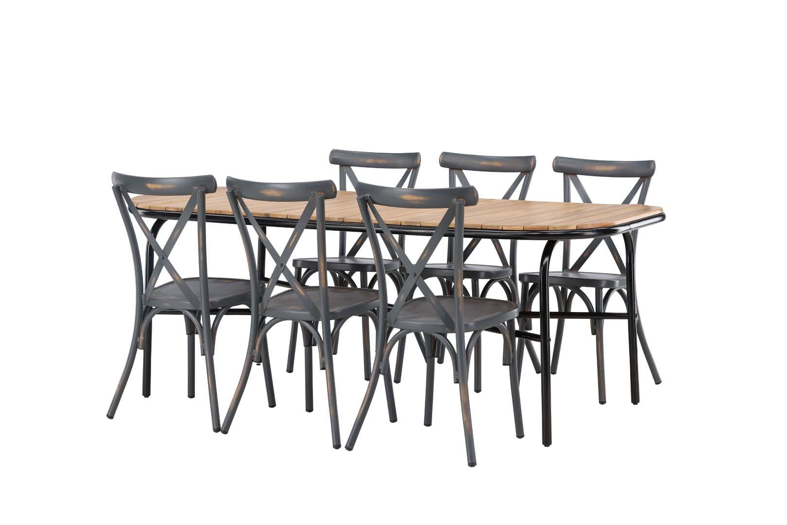 GARTENSET dunkelgrau - Dunkelgrau, Holzwerkstoff - ebuy24