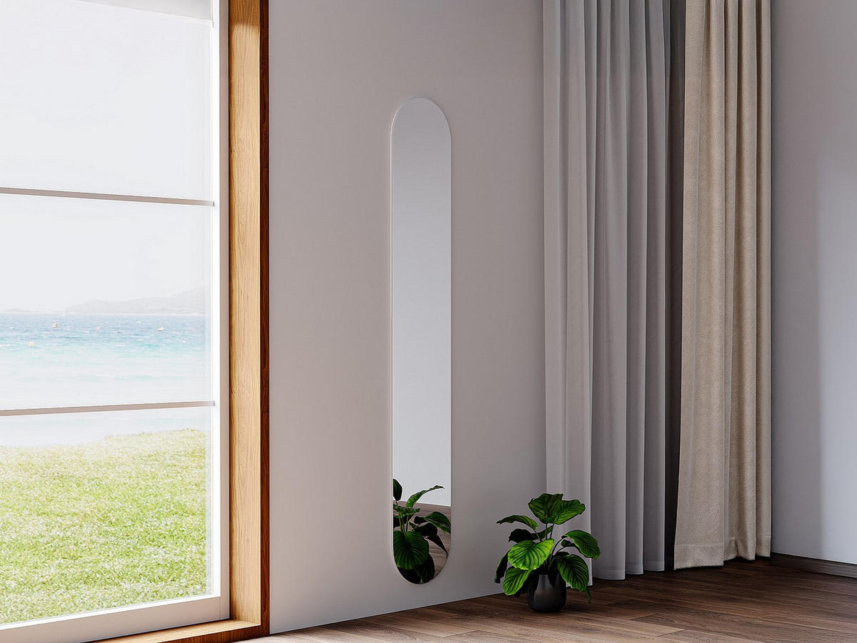 WANDSPIEGEL oval - 30 x 175 cm - KANXI - Transparent, Holz (30/175/1cm) - Vente-Unique