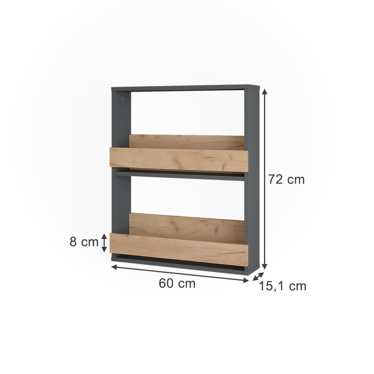 STOJAN NA SKLENIČKY NA VÍNO Repose Zlatý dub power/antracit - medově dubová/antracitová, kompozitní dřevo (60/72/15.1cm) - Vicco