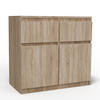 KOMMODE MERAVIGLIA 80/85/33 cm mit 2 Schubladen 2 Türen Sonoma Eiche - Sonoma Eiche, Holzwerkstoff (80/85/33cm) - MASSENO