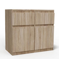 KOMMODE MERAVIGLIA 80/85/33 cm mit 2 Schubladen 2 Türen Sonoma Eiche - Sonoma Eiche, Holzwerkstoff (80/85/33cm) - MASSENO