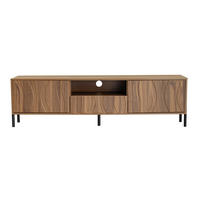 TV stolek 160/35/46 cm přírodní z MDF s vlnitými dvířky a úložným prostorem - přírodní, kompozitní dřevo (160/46/35cm) - OKWISH