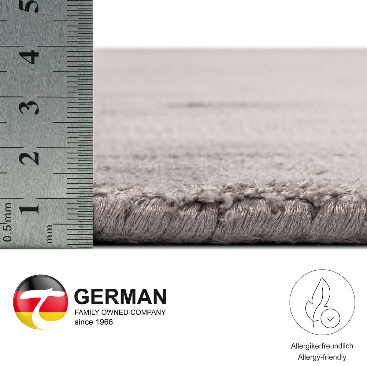 VISKOSETEPPICH Star 190x190 cm - Grau, Textil (190/190cm) - THEKO