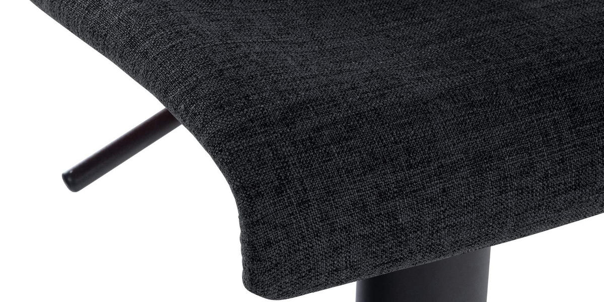 BARHOCKER 2er Set Stoff schwarz - Schwarz, Textil/Metall (39/84/36cm) - CLP