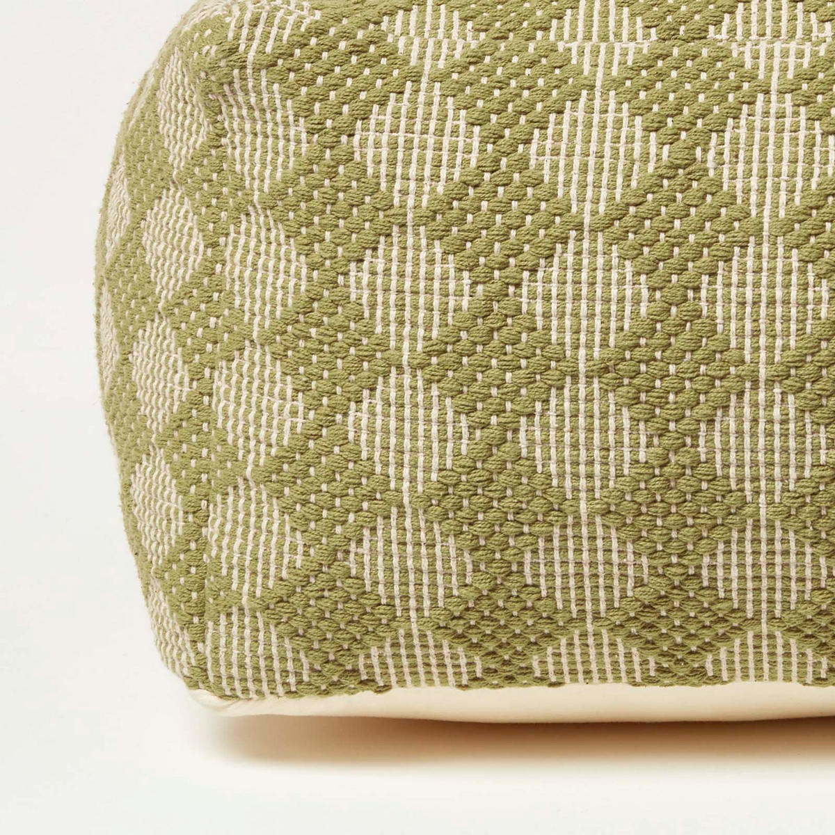 SITZPOUF Lima grün gemustert, 55/55/30 cm - Grün, Textil (55/30/55cm) - Homescapes