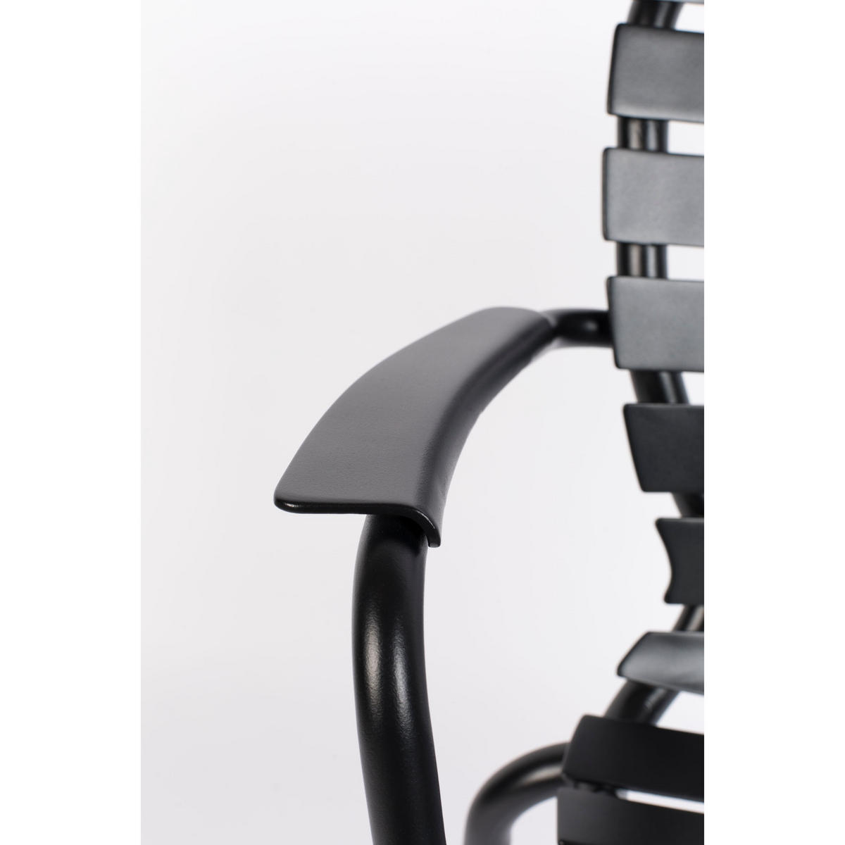 GARTENSET Vondel 4 Personen Esstisch/ 4 Stühle Armlehne Schwarz - Schwarz, Metall - Zuiver