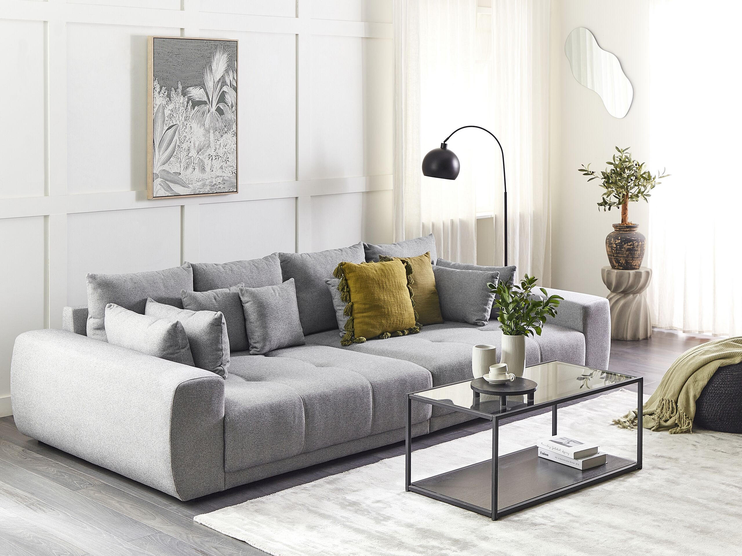 4-SITZER-SOFA Polsterbezug Grau Torpo - Grau, Textil (308/84/136cm) - Beliani