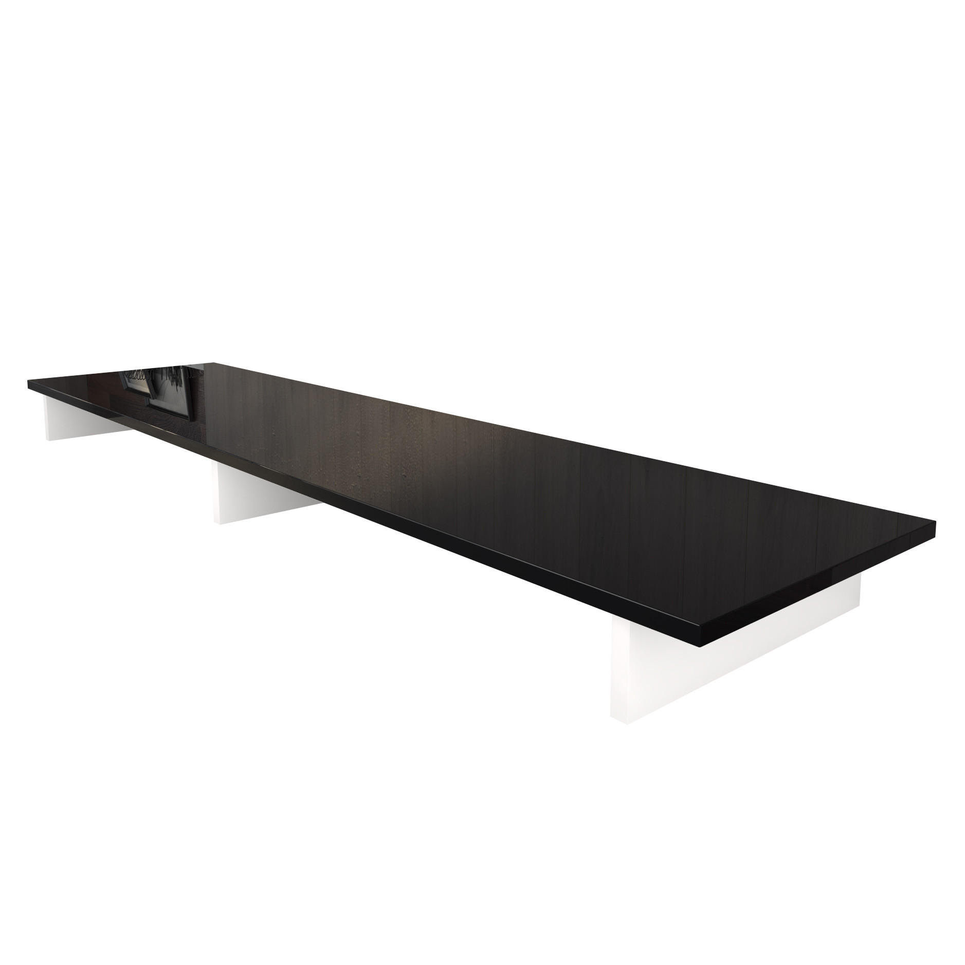 TVAUFSATZ Game Weiß matt / Schwarz Hochglanz - Schwarz Hochglanz/Weiß, Holzwerkstoff (138.5/9.5/34.5cm) - Vladon
