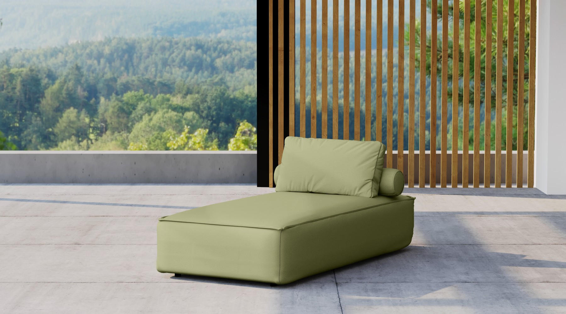 GARTENCHAISELONGUE Liegestuhl Für Den Garten MALIBU Hellgrün - Hellgrün, Holz (90/73/194cm) - Kaiser Möbel