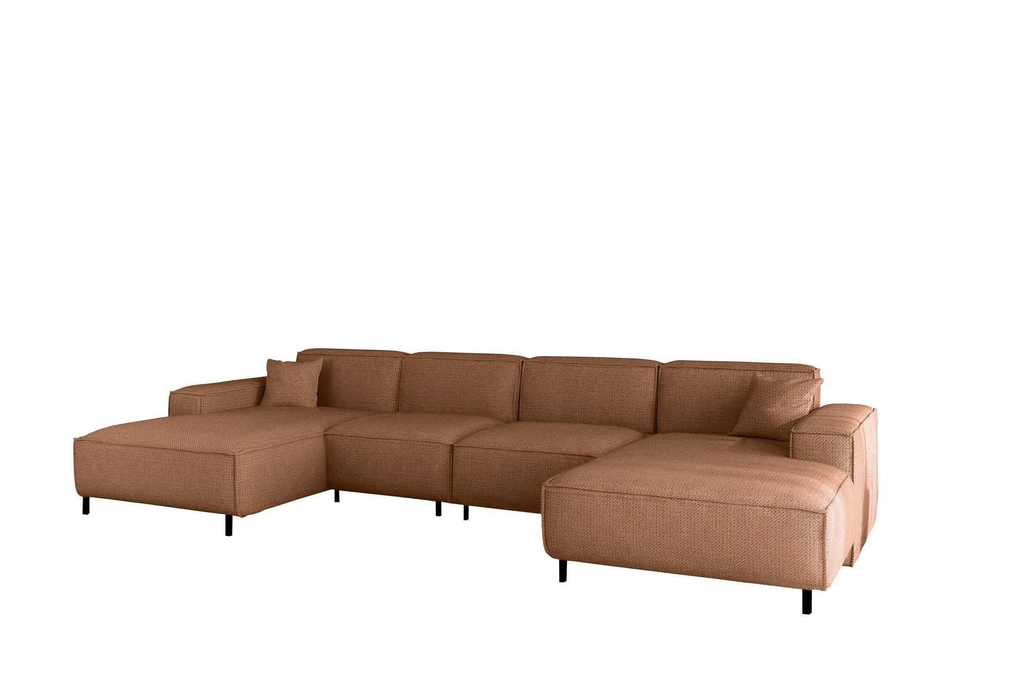 WOHNLANDSCHAFT Gloria In Artico - Braun, Holzwerkstoff/Textil (378/73/165cm) - Fun Möbel