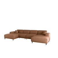 WOHNLANDSCHAFT Gloria In Artico - Braun, Holzwerkstoff/Textil (378/73/165cm) - Fun Möbel