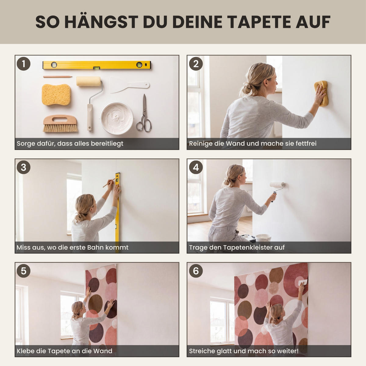 TAPETE - Kreise - Modern - Farbenfroh - 280x200 cm - Multicolor, Papier (280/200cm) - OnlyWow