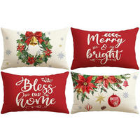 KISSENBEZUG 4er Set 30 x 50 cm Weihnachten Rot - Multicolor, Textil (30/50cm)
