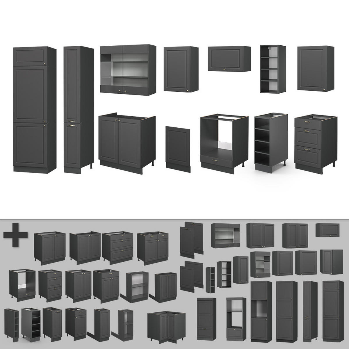 Anthrazit, Holzwerkstoff (355/81.6/60cm) - Vicco