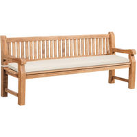 GARTENBANK Teakbank Dabel Holz Creme Holzbank 220cm - Creme, Holz (220/93/61cm) - DELUKE