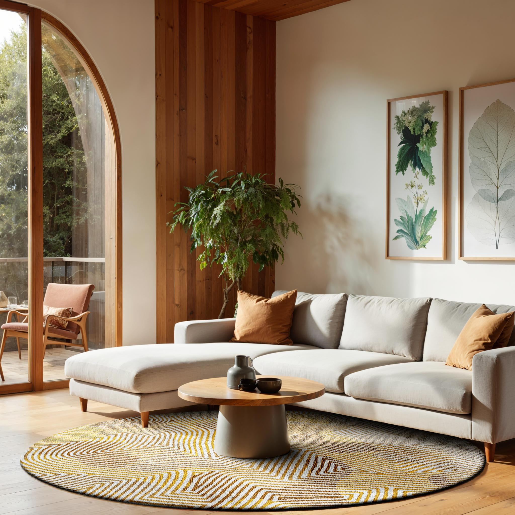 TEPPICH Yellow Hippy Coral 240/240 cm - Gelb, Textil (240/240cm) - Louis De Poortere