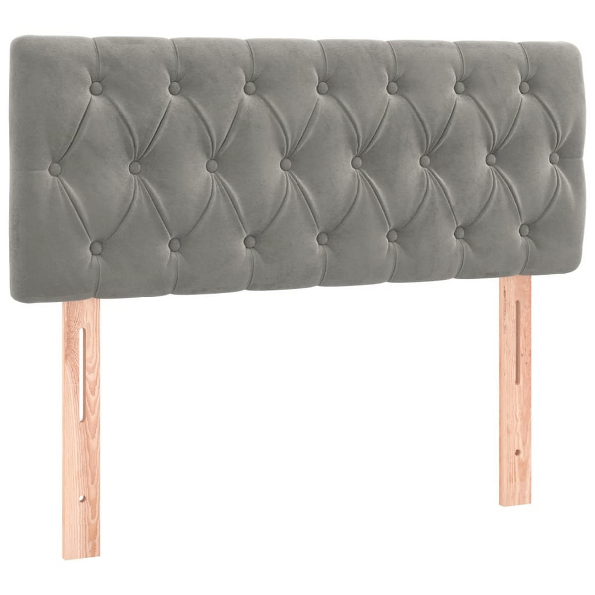 BOXSPRINGBETT 90/200 Cm Grau Samt - Grau, Textil (90/203cm) - vidaXL