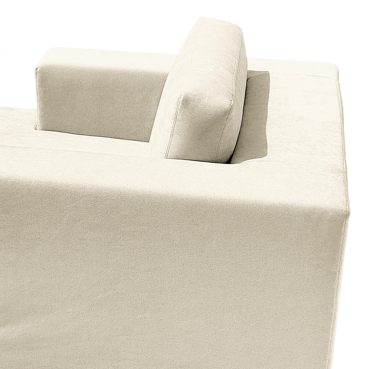 XXL-SESSEL mit Wechselbezug - Webstoff - Creme/Schwarz, Holz/Wellpappe (125/63/160cm) - home24