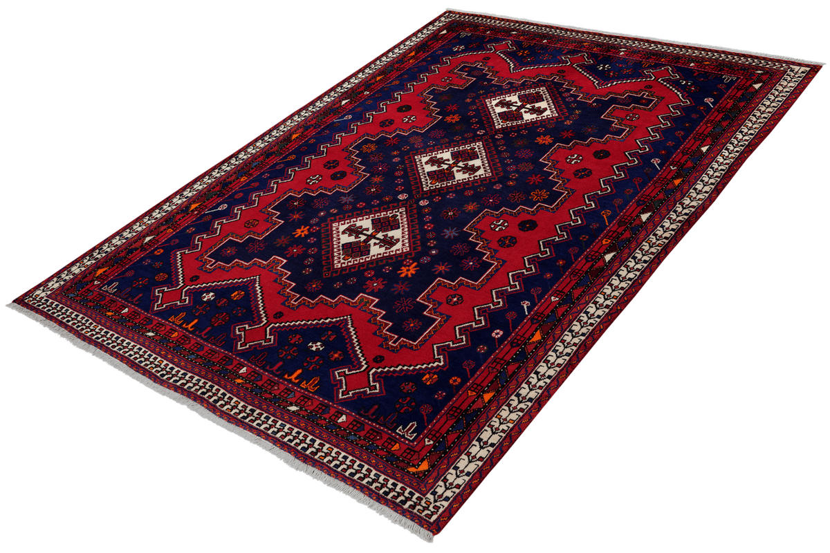 ORIENTTEPPICH handgeknüpft Afshar Blau 232/165 cm Schurwolle - Blau, Textil (165/232cm) - Looma