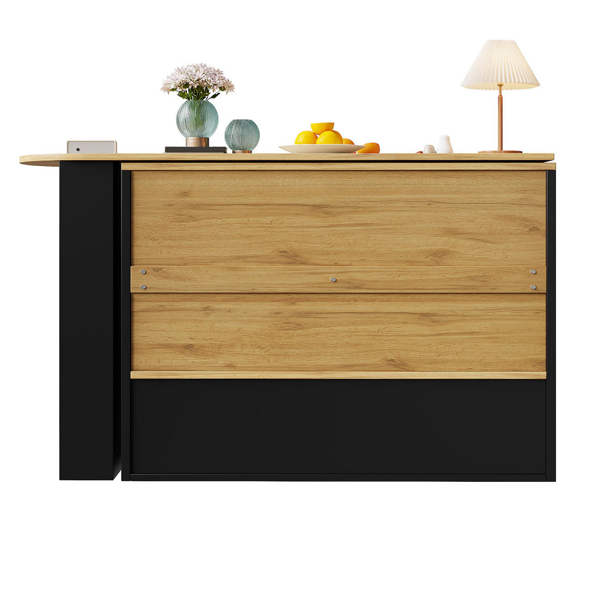 BARTISCH 360° Drehbar Sideboard Glasregale Schwarz - Schwarz, Holzwerkstoff (39/138/102.5cm) - FLIEKS