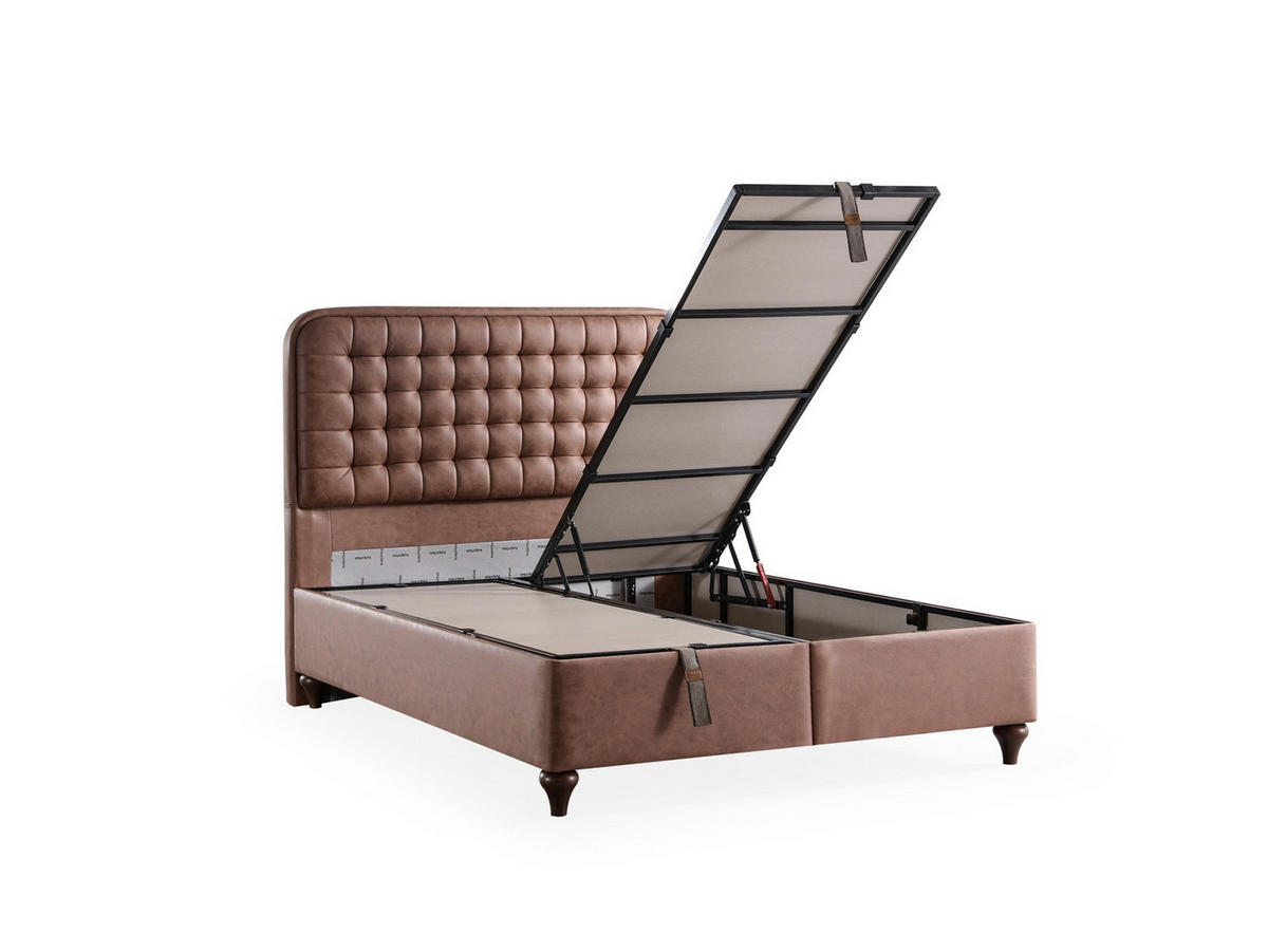 POLSTERBETTSET Maestro 140x200 Braun - Braun, Textil/Metall (140/200cm) - Villa Möbel