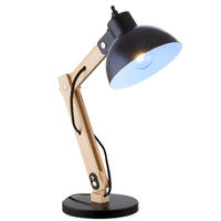 LED TISCHLEUCHTE Schwarz Holzoptik - Schwarz, Holz (31/16/42.5cm) - Globo Lighting