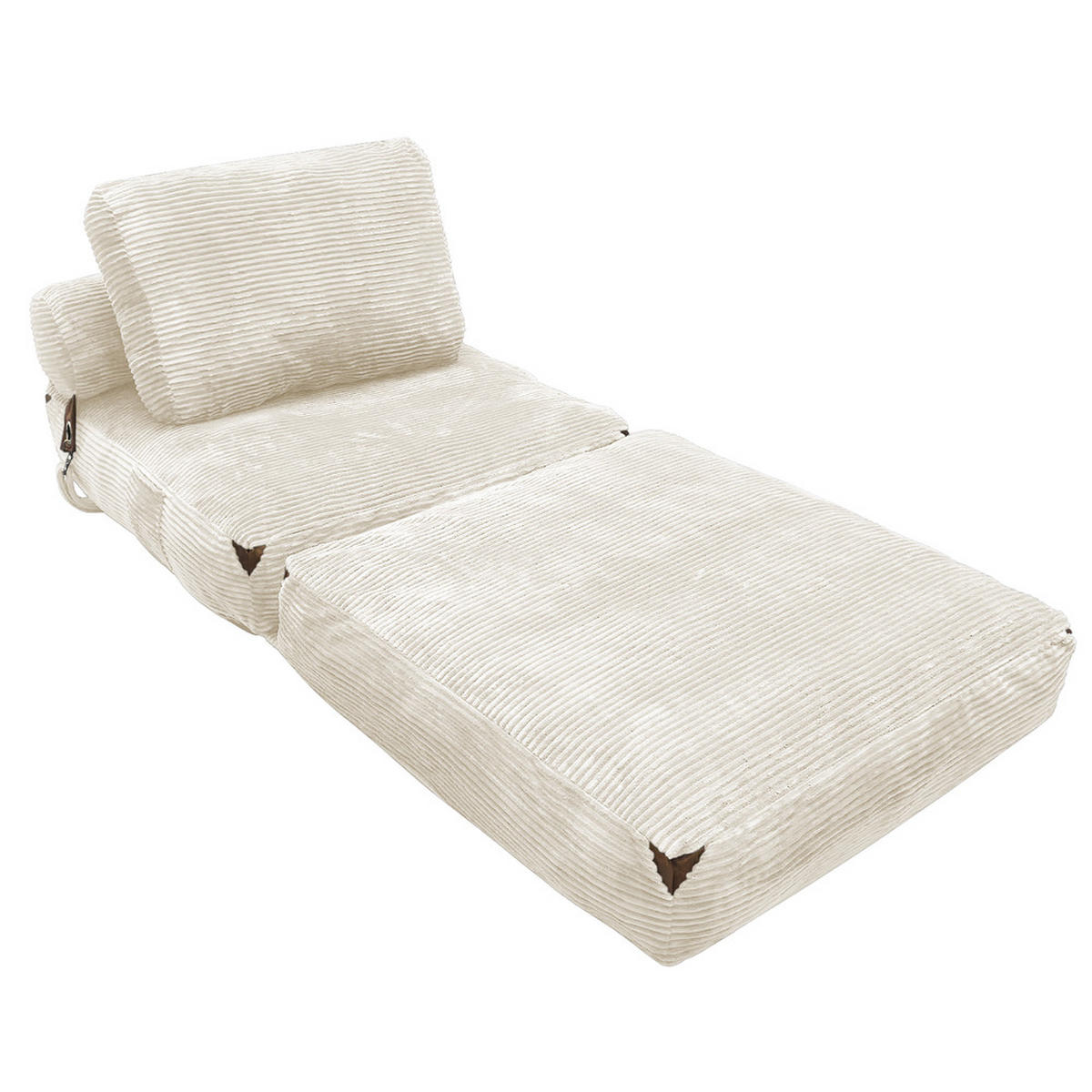 SITZSACK 87x86x40cm Stauraum Quasten - Weiß, Textil (86/33/87cm) - Raelunyi