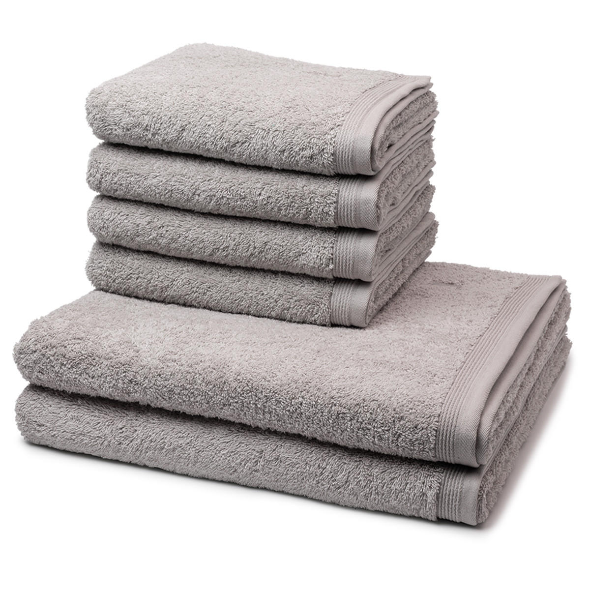 FROTTIERSET Superwuschel 6-teilig - Taupe, Textil (50/100cm) - MÖVE