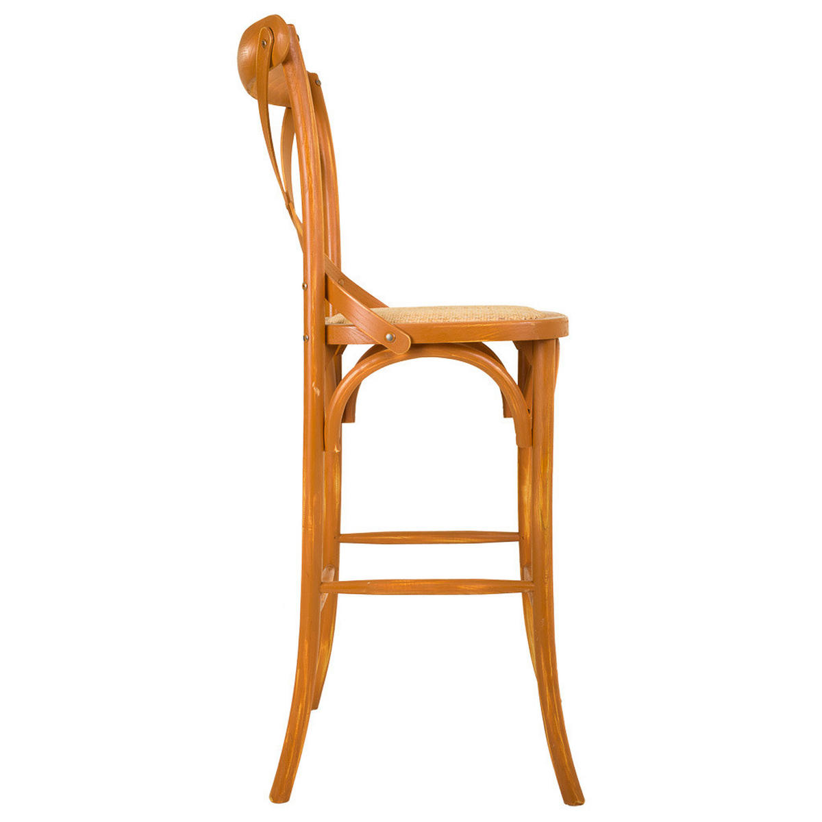 BARHOCKER aus Holz und Rattan, braun, 45x53x75cm - Braun, Holz (45/116/53cm) - Wanderlust