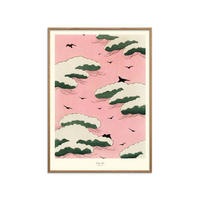 POSTER mit Rahmen A.P. Atelier - Pink Sky - Pink/Eichefarben, Holz/Papier (70/100cm) - Poster&Frame