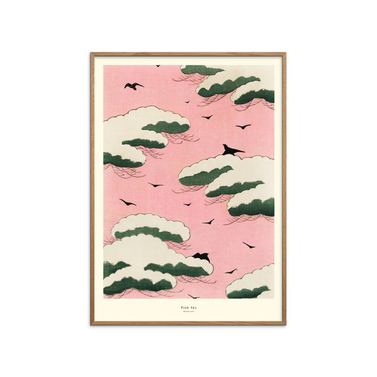 POSTER mit Rahmen A.P. Atelier - Pink Sky - Pink/Eichefarben, Holz/Papier (70/100cm) - Poster&Frame