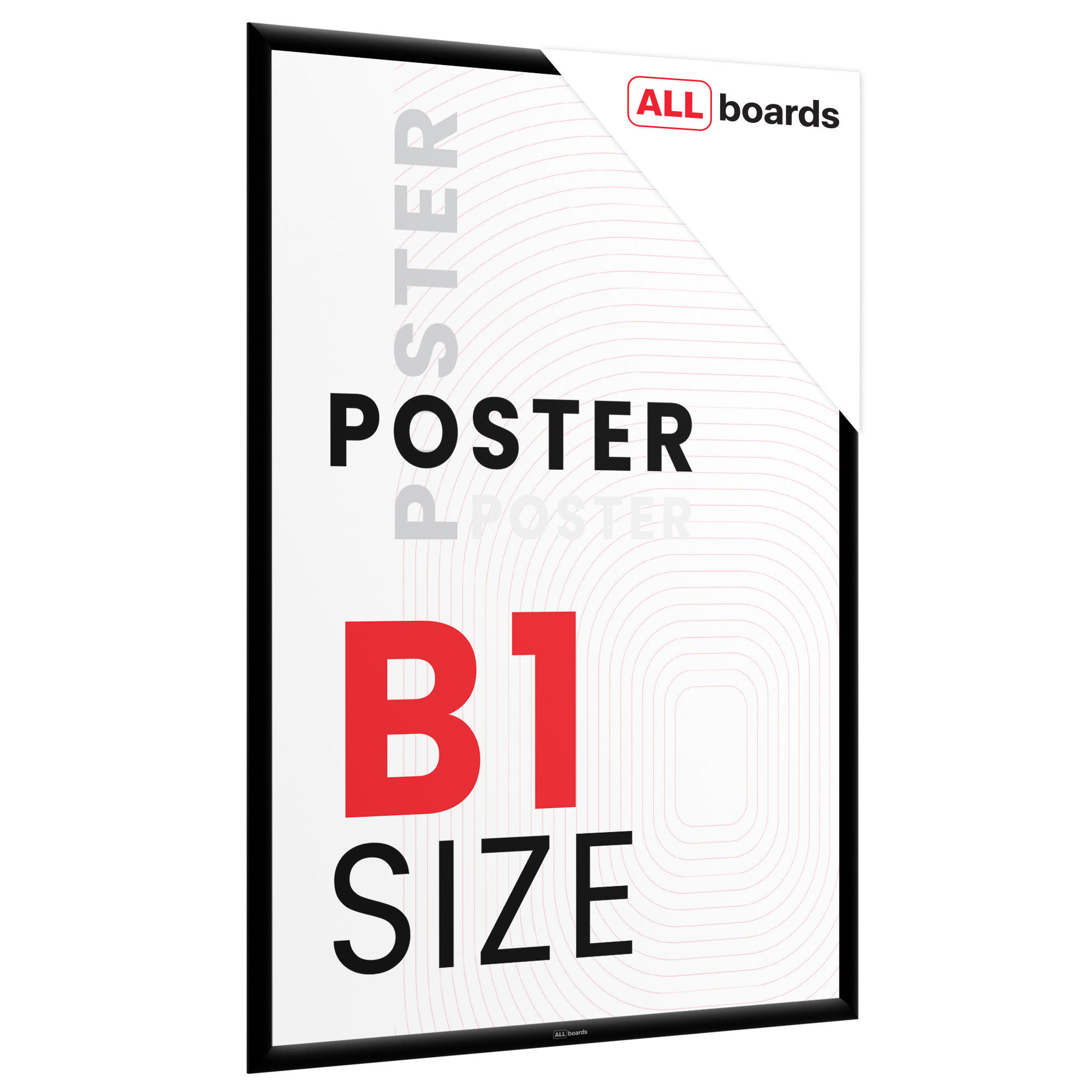PLAKATRAHMEN, Klapprahmen B1-Format, Schwarz - Schwarz, Metall (70.7/100/2.5cm) - ALLboards