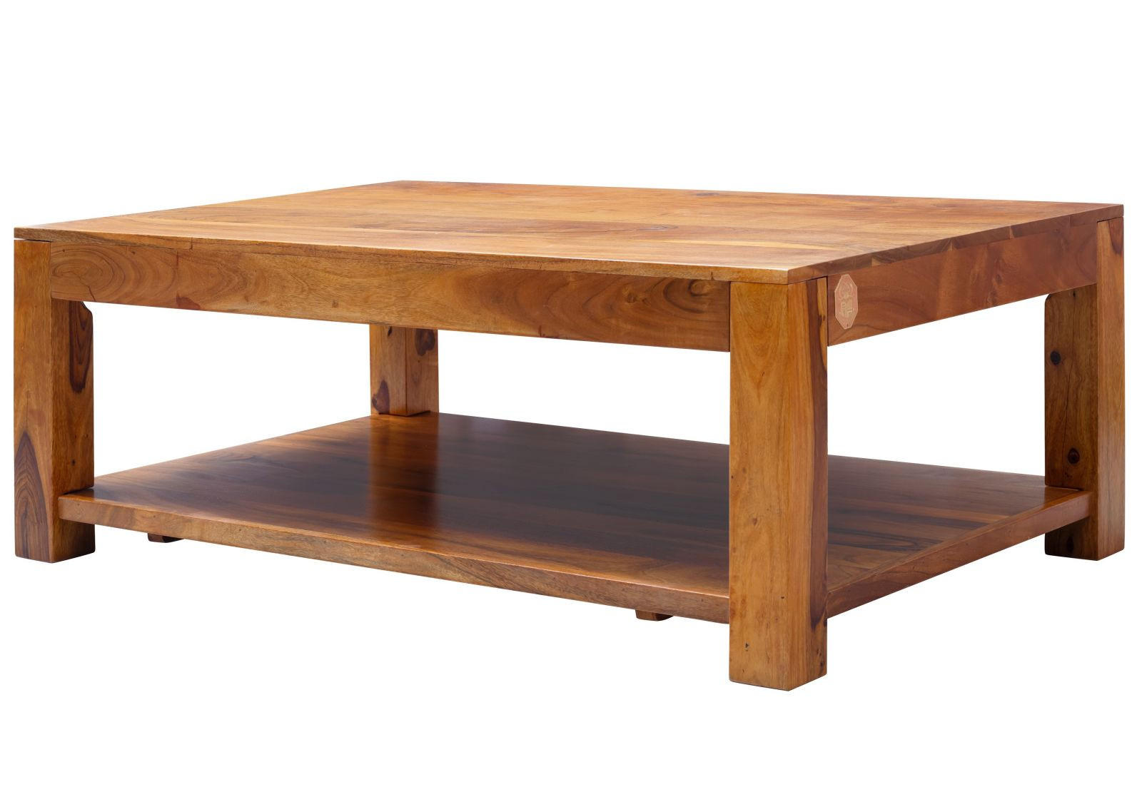 COUCHTISCH Akazie 120x75x45 honig lackiert OXFORD #0318 - Braun, Holz (120/75/45cm) - Massivmoebel24