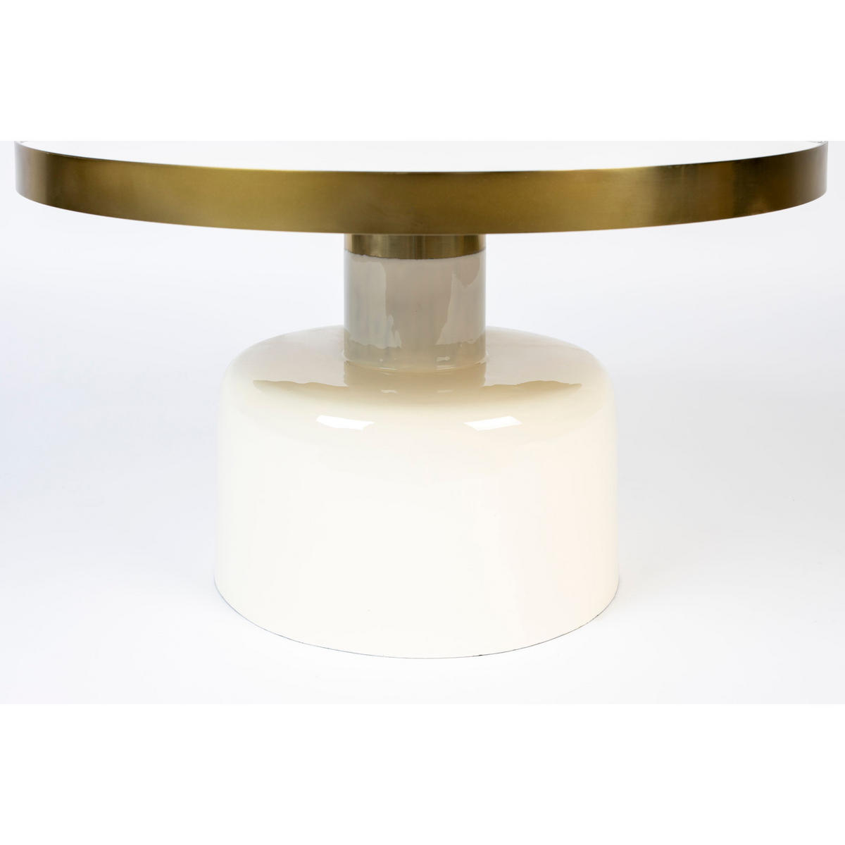 COUCHTISCH Glam Rund 60 cm Weiß/ Gold - Weiß, Metall (60/60/35cm) - Zuiver