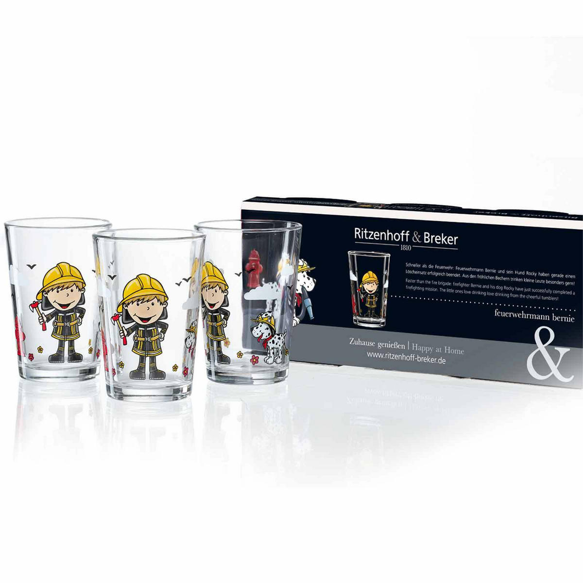 KINDERGLÄSER Feuerwehrmann Bernie bunt 205 ml 24er Set - Multicolor, Glas (0.205L) - Ritzenhoff Breker