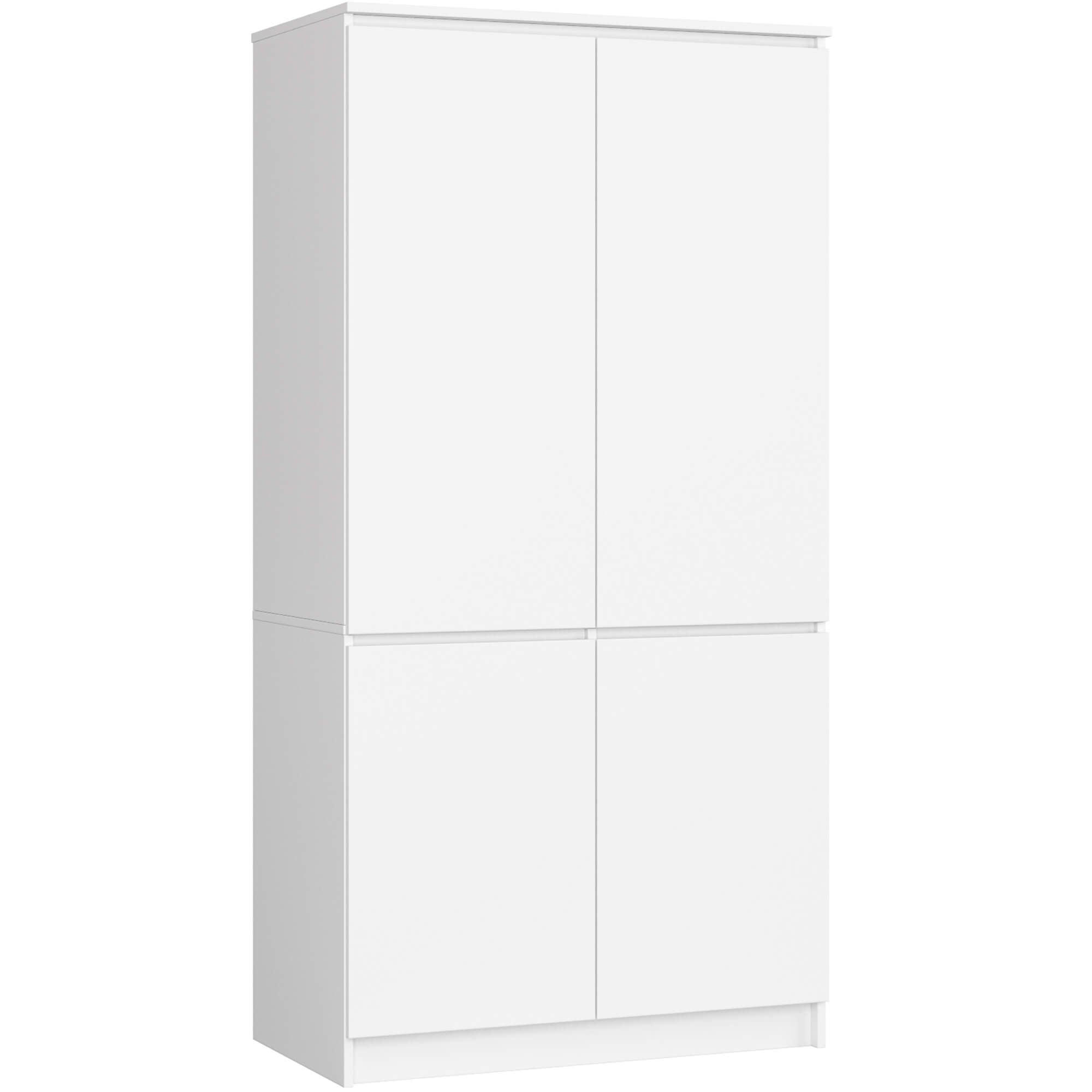 KLEIDERSCHRANK S90 4D, Weiß, 90x51x180 cm - Weiß, Holz (51/180/90cm) - Milordbikes