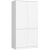 KLEIDERSCHRANK S90 4D, Weiß, 90x51x180 cm - Weiß, Holz (51/180/90cm) - Milordbikes