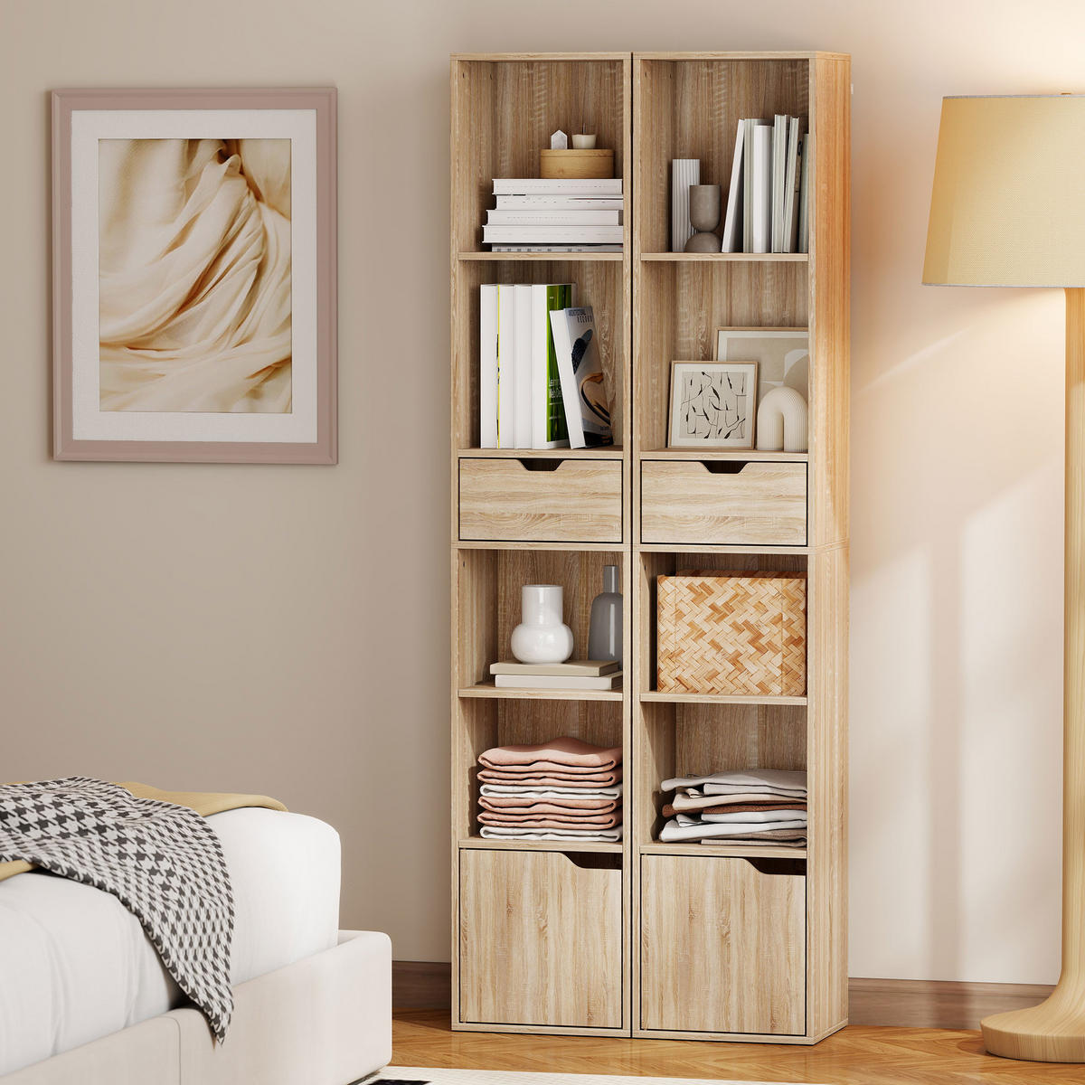 BÜCHERREGAL 30/24/158 cm natur - Naturfarben, Karton (30/158/24cm)