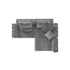 MODULSOFA SEPHI Grau Cord - Schwarz/Grau, Kunststoff/Textil (268/62/191cm) - KAWOLA