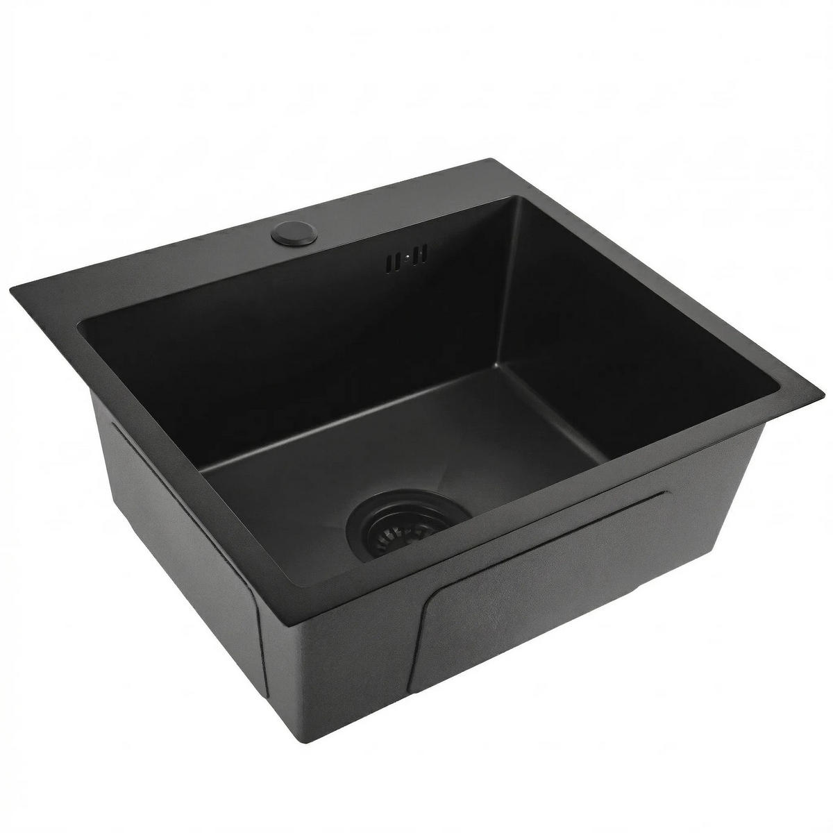 EDELSTAHLSPÜLE Rea Leo 50 Black mit Küchenarmatur - Schwarz, Metall (45/18.5/50cm) - REA
